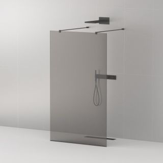 Душевая перегородка CEZARES LIBERTA-L-2-110-120-GR-NERO кронштейн 120 см